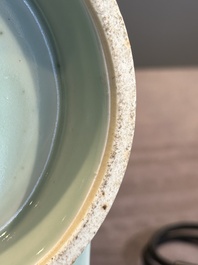 A Chinese celadon-glazed 'trigrams' 'cong' vase, Guangxu mark and of the period