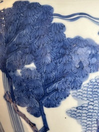 A Chinese blue and white 'yenyen' vase with narrative design, Kangxi