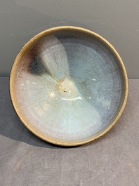 A Chinese Jun-glazed bowl and a narcissus basin, Ming/Qing