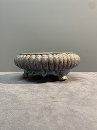 A Chinese Jun-glazed bowl and a narcissus basin, Ming/Qing
