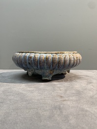 A Chinese Jun-glazed bowl and a narcissus basin, Ming/Qing