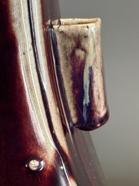 A Chinese flamb&eacute;-glazed 'hu' vase, 19th C.