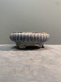 A Chinese Jun-glazed bowl and a narcissus basin, Ming/Qing