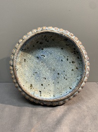 A Chinese Jun-glazed bowl and a narcissus basin, Ming/Qing