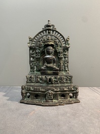 A copper alloy Jain shrine, Western India, 18/19th C.