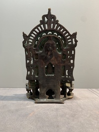 A copper alloy Jain shrine, Western India, 18/19th C.