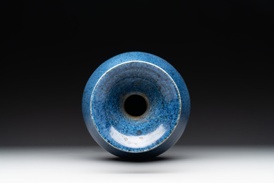 A Chinese powder blue 'yuhuchunping' vase, Ming