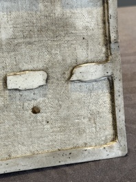 A Chinese famille verte 'Feng Qiu Huang 鳳求凰' plaque, Kangxi
