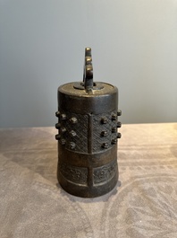 Two Chinese archaistic bronze bells, Song/Yuan