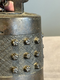 Two Chinese archaistic bronze bells, Song/Yuan