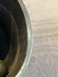 Two Chinese archaistic bronze bells, Song/Yuan