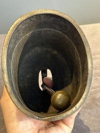 Two Chinese archaistic bronze bells, Song/Yuan