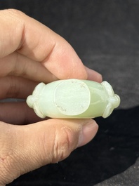 A varied collection of six Chinese jade carvings, including a snuff bottle, 19/20th C.
