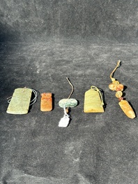 A collection of Chinese jade pendants, Qing