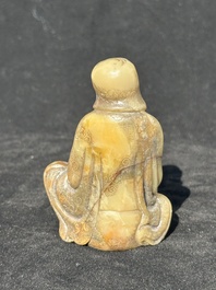 A Chinese Shoushan soapstone Luohan, 18th C.