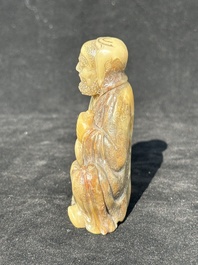 A Chinese Shoushan soapstone Luohan, 18th C.