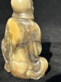 A Chinese Shoushan soapstone Luohan, 18th C.