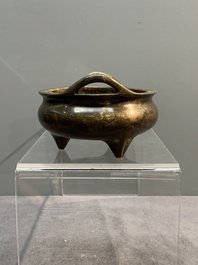 Three Chinese bronze censers, Xuande mark, Ming/Qing