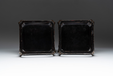 Four Japanese lacquerware tray stands, Meiji, 19th C.