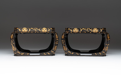 Four Japanese lacquerware tray stands, Meiji, 19th C.