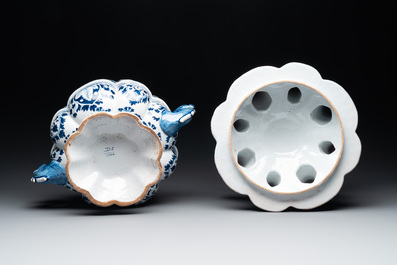 A large blue and white Dutch Delft tulip vase, ca. 1900