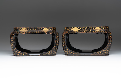 Four Japanese lacquerware tray stands, Meiji, 19th C.