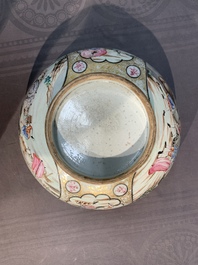 A large Chinese famille rose export porcelain 'European subject' bowl, Qianlong