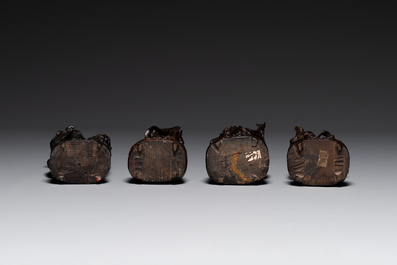 Eight Chinese hardwood figures of female deities, 19th C.