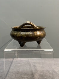 Three Chinese bronze censers, Xuande mark, Ming/Qing