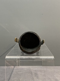 Three Chinese bronze censers, Xuande mark, Ming/Qing