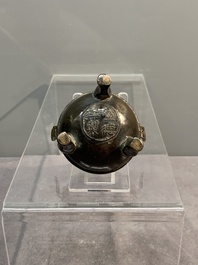 Three Chinese bronze censers, Xuande mark, Ming/Qing