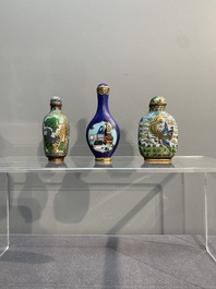Six Chinese cloisonn&eacute; snuff bottles, 19/20th C.
