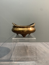 Three Chinese bronze censers, Xuande mark, Ming/Qing