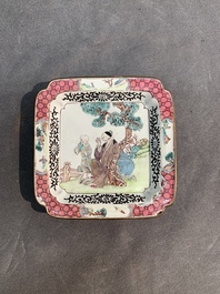 Two fine Chinese Canton enamel saucers, Yongzheng/Qianlong
