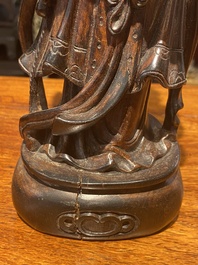 Eight Chinese hardwood figures of female deities, 19th C.