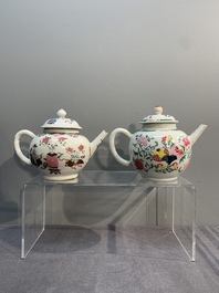 Two Chinese famille rose teapots and covers, Qianlong