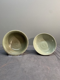 A collection of six Chinese Longquan celadon wares, Yuan/Ming