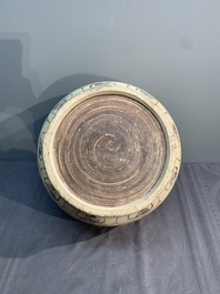 A Vietnamese or Annamese blue and white basin with floral design, 16th C.