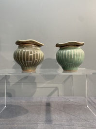 A collection of six Chinese Longquan celadon wares, Yuan/Ming
