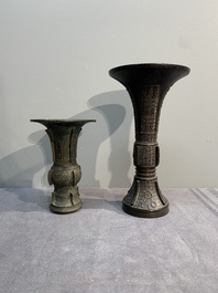 A collection of six Chinese bronze wares, Yuan and later