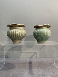 A collection of six Chinese Longquan celadon wares, Yuan/Ming