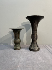 A collection of six Chinese bronze wares, Yuan and later