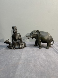 A collection of six Chinese bronze wares, Yuan and later