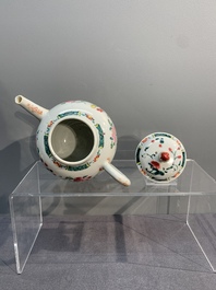 Two Chinese famille rose teapots and covers, Qianlong
