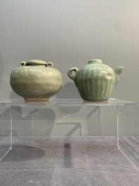 A collection of six Chinese Longquan celadon wares, Yuan/Ming