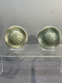A collection of six Chinese Longquan celadon wares, Yuan/Ming