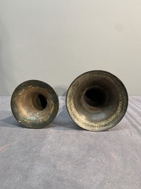 A collection of six Chinese bronze wares, Yuan and later