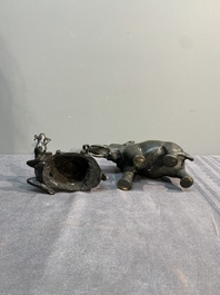 A collection of six Chinese bronze wares, Yuan and later