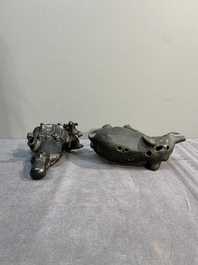 A collection of six Chinese bronze wares, Yuan and later