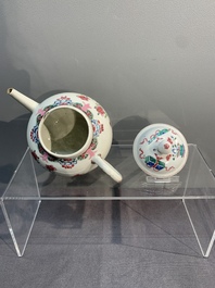 Two Chinese famille rose teapots and covers, Qianlong